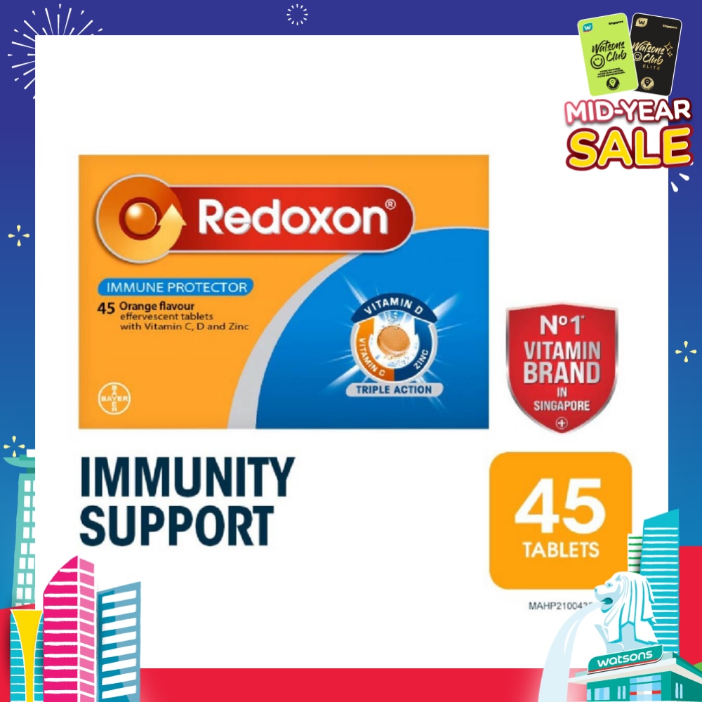 Triple Action Vitamin C, D & Zinc Immunity Effervescent Orange 45s