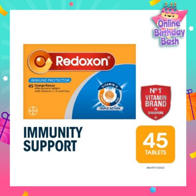 REDOXON Triple Action Vitamin C, D & Zinc Immunity Effervescent Orange 45s