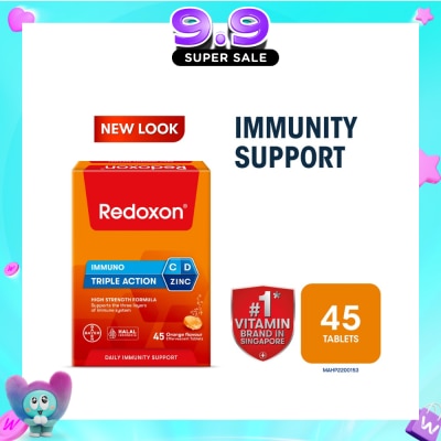 REDOXON - Triple Action Vitamin C, D & Zinc Immunity Effervescent Orange 45s image