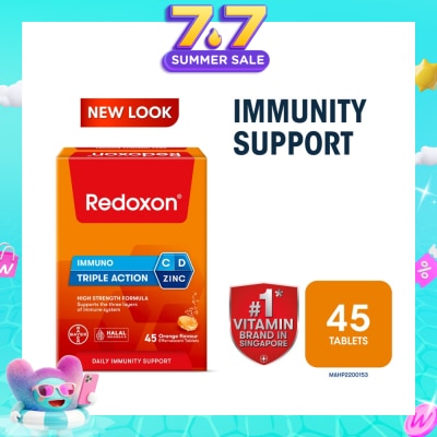 REDOXON - Triple Action Vitamin C, D & Zinc Immunity Effervescent Orange 45s