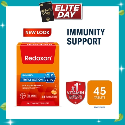 REDOXON Triple Action Vitamin C, D & Zinc Immunity Effervescent Orange 45s image