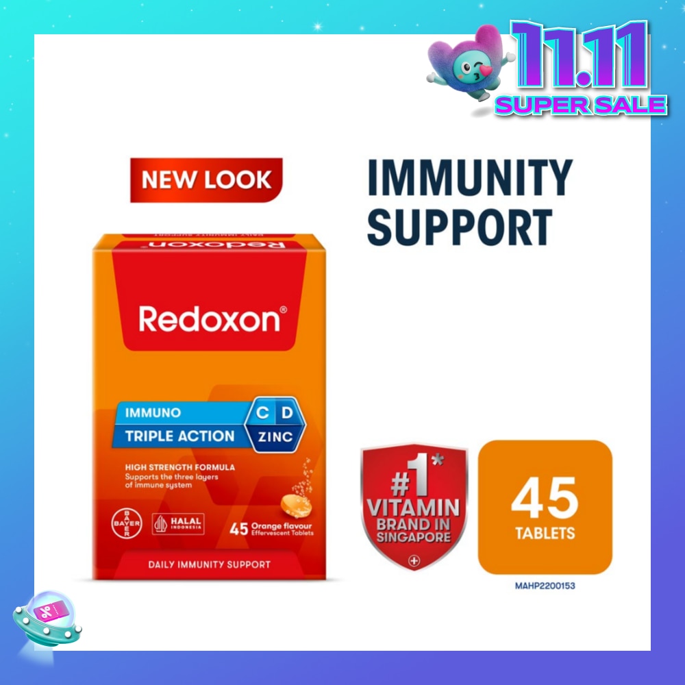 Triple Action Vitamin C, D & Zinc Immunity Effervescent Orange 45s