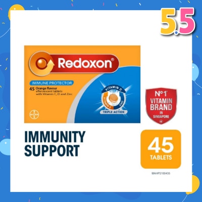 REDOXON Triple Action Vitamin C, D & Zinc Immunity Effervescent Orange 45s