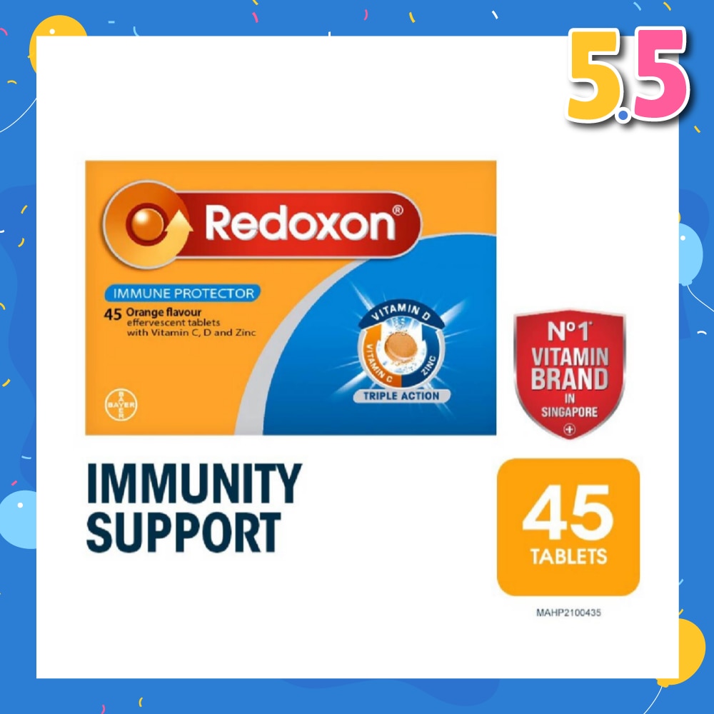 Triple Action Vitamin C, D & Zinc Immunity Effervescent Orange 45s