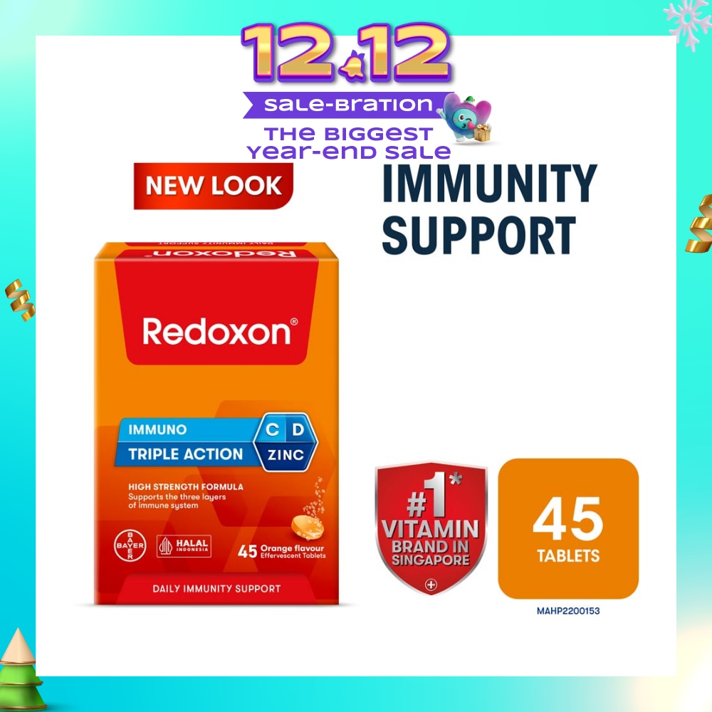 Triple Action Vitamin C, D & Zinc Immunity Effervescent Orange 45s