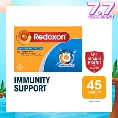 REDOXON Triple Action Vitamin C, D & Zinc Immunity Effervescent Orange 45s
