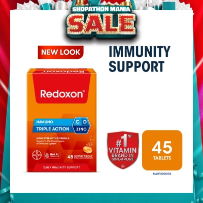 REDOXON - Triple Action Vitamin C, D & Zinc Immunity Effervescent Orange 45s