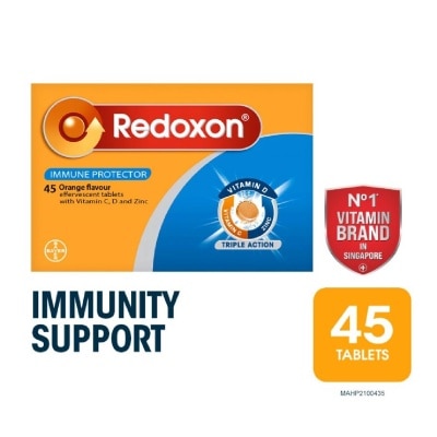 REDOXON Triple Action Vitamin C, D & Zinc Immunity Effervescent Orange 45s