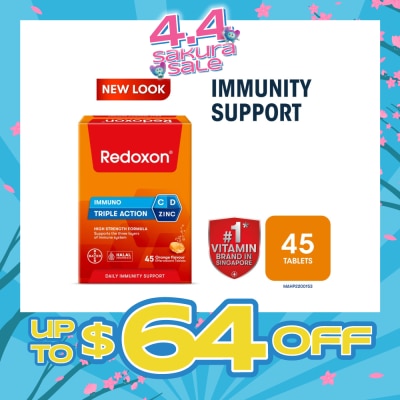 REDOXON - Triple Action Vitamin C, D & Zinc Immunity Effervescent Orange 45s