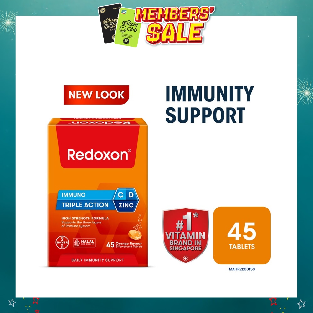 Triple Action Vitamin C, D & Zinc Immunity Effervescent Orange 45s