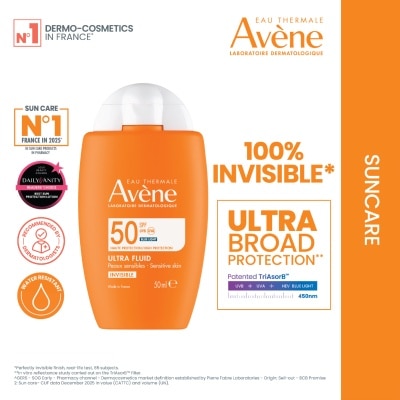AVÈNE - Suncare Ultra Fluid Invisible SPF50+ Sun Protection Fragrance-Free 50ml