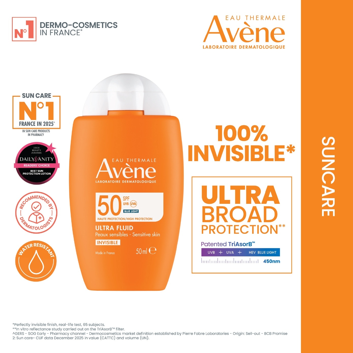 Suncare Ultra Fluid Invisible SPF50+ Sun Protection Fragrance-Free 50ml