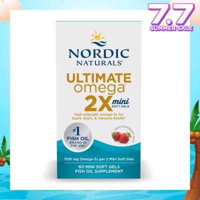 NORDIC NATURALS Ultimate Omega 2x Mini Softgel Strawberry (For Heart, Brain & Immune Health) 60s