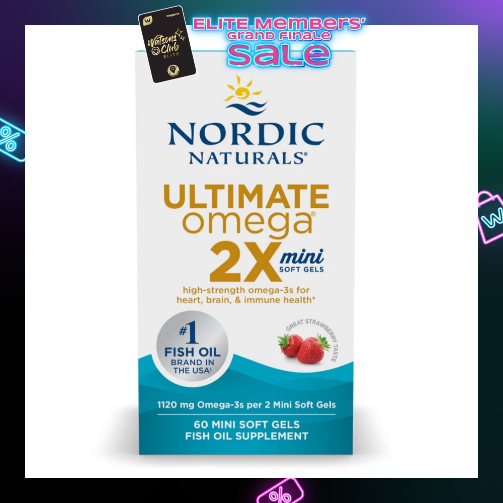 Ultimate Omega 2x Mini Softgel Strawberry (For Heart, Brain & Immune Health) 60s