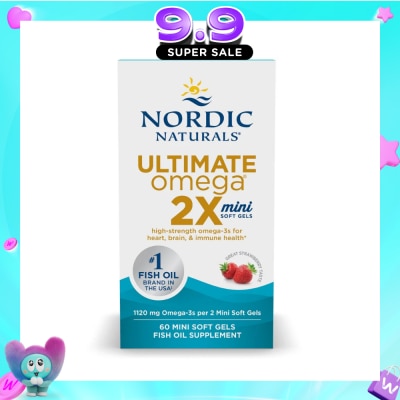 NORDIC NATURALS - Ultimate Omega 2x Mini Softgel Strawberry (For Heart, Brain & Immune Health) 60s image