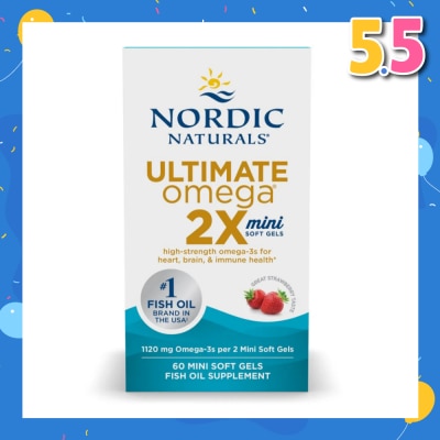 NORDIC NATURALS Ultimate Omega 2x Mini Softgel Strawberry (For Heart, Brain & Immune Health) 60s