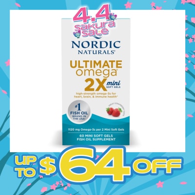 NORDIC NATURALS - Ultimate Omega 2x Mini Softgel Strawberry (For Heart, Brain & Immune Health) 60s