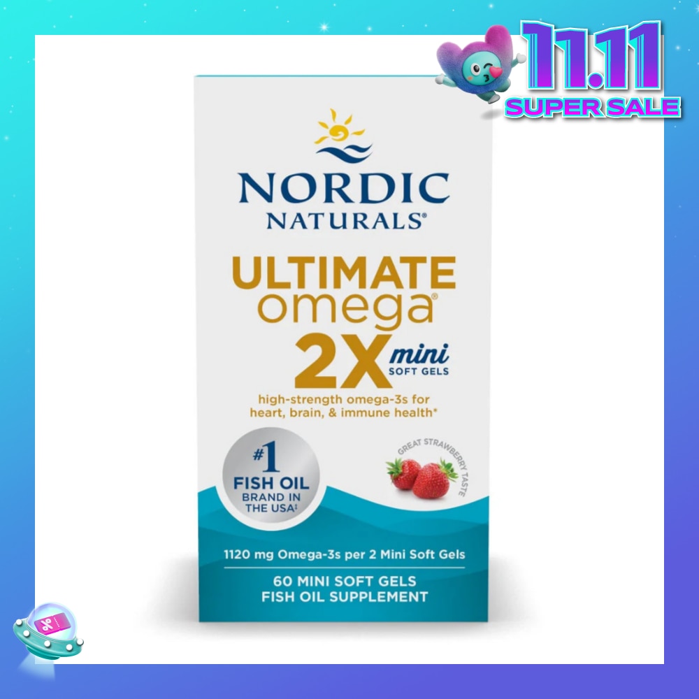 Ultimate Omega 2x Mini Softgel Strawberry (For Heart, Brain & Immune Health) 60s