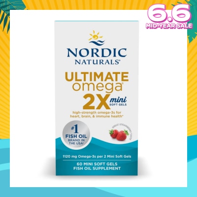 NORDIC NATURALS Ultimate Omega 2x Mini Softgel Strawberry (For Heart, Brain & Immune Health) 60s