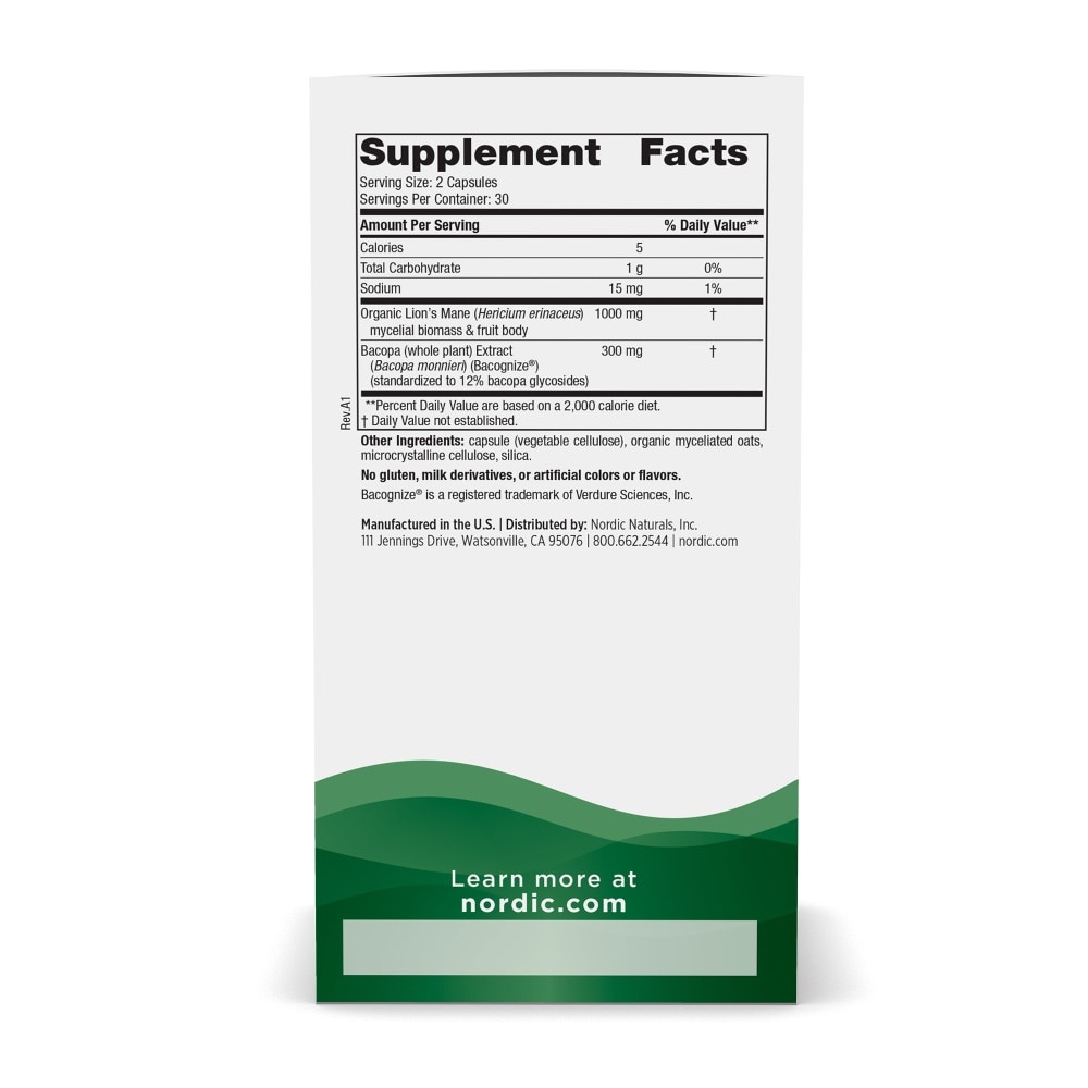 Cognition Mushroom Complex Dietary Supplement Capsule (To Support Cognition, Alertness & Concentration) 60s