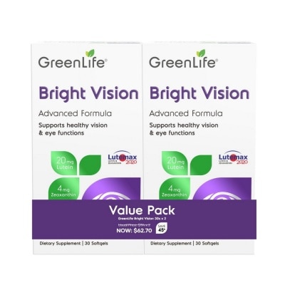 GREENLIFE Advanced Formula Bright Vision Dietary Supplement Softgel Twinpack (To Supports Healthy Vision & Eye Functions) 30s x 2