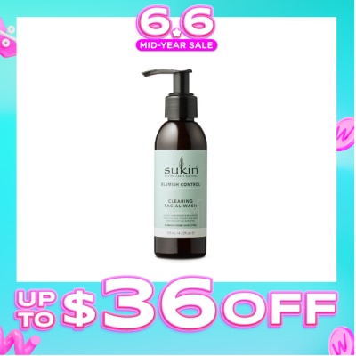 SUKIN - Clearing Facial Wash Blemish Control (125ml) (Expiry: May`2027)