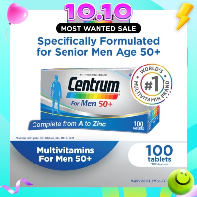 CENTRUM For Men 50+ Multivitamins 100 Tablets image