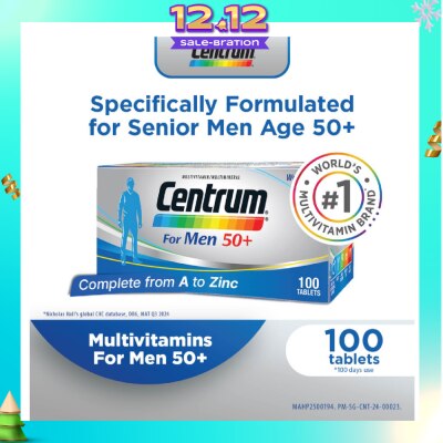 CENTRUM For Men 50+ Multivitamins 100 Tablets