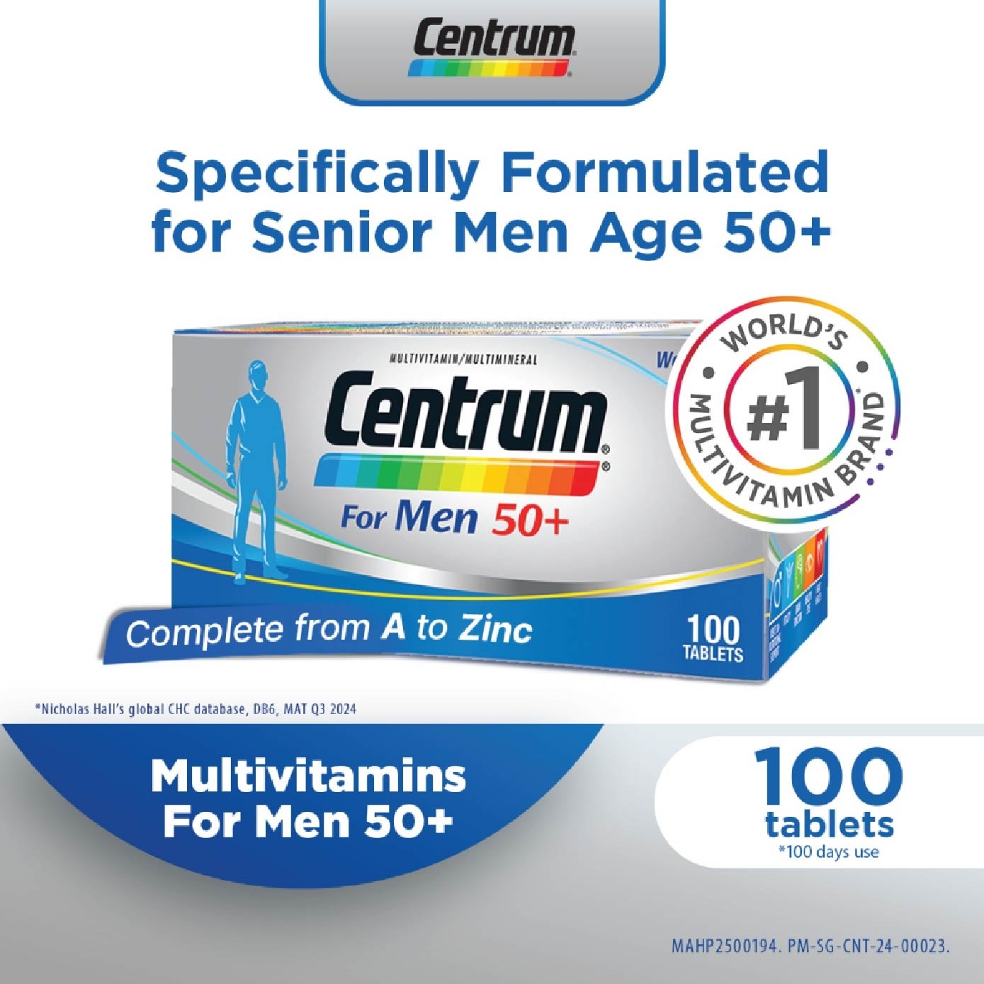For Men 50+ Multivitamins 100 Tablets