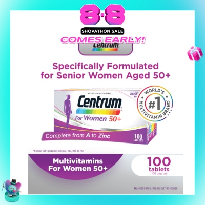 CENTRUM - Multivitamin & Multimineral Tablets For Women 50+ (Complete from A to Zinc) 100s