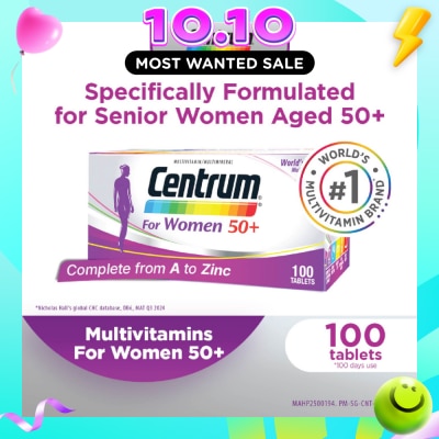CENTRUM Multivitamin & Multimineral Tablets For Women 50+ (Complete from A to Zinc) 100s image