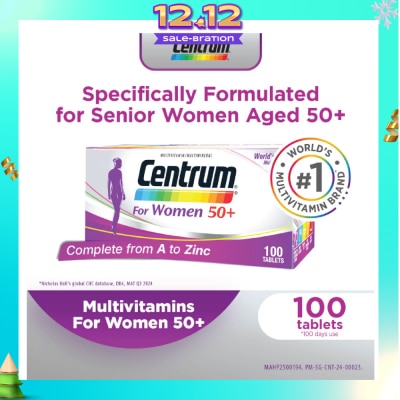 CENTRUM Multivitamin & Multimineral Tablets For Women 50+ (Complete from A to Zinc) 100s