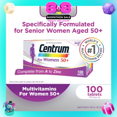 CENTRUM - Multivitamin & Multimineral Tablets For Women 50+ (Complete from A to Zinc) 100s