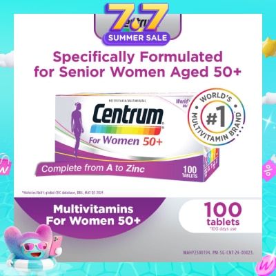 CENTRUM - Multivitamin & Multimineral Tablets For Women 50+ (Complete from A to Zinc) 100s