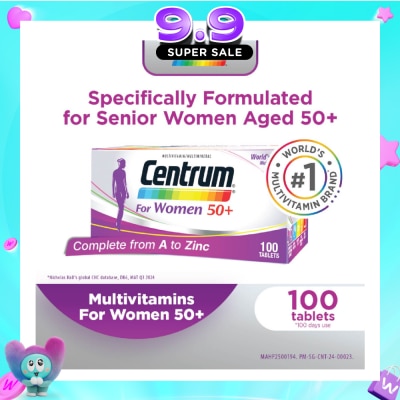 CENTRUM - Multivitamin & Multimineral Tablets For Women 50+ (Complete from A to Zinc) 100s image