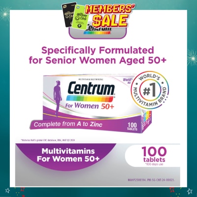 CENTRUM - Multivitamin & Multimineral Tablets For Women 50+ (Complete from A to Zinc) 100s