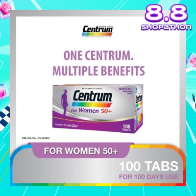 CENTRUM Multivitamin & Multimineral Tablets For Women 50+ (Complete from A to Zinc) 100s