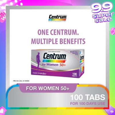 CENTRUM Multivitamin & Multimineral Tablets For Women 50+ (Complete from A to Zinc) 100s