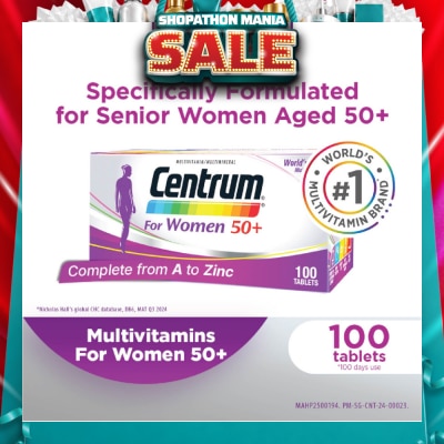 CENTRUM - Multivitamin & Multimineral Tablets For Women 50+ (Complete from A to Zinc) 100s