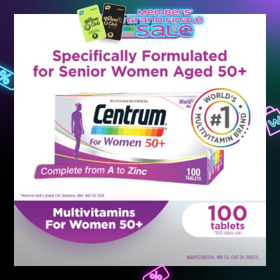 CENTRUM Multivitamin & Multimineral Tablets For Women 50+ (Complete from A to Zinc) 100s