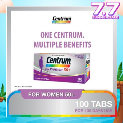 CENTRUM Multivitamin & Multimineral Tablets For Women 50+ (Complete from A to Zinc) 100s