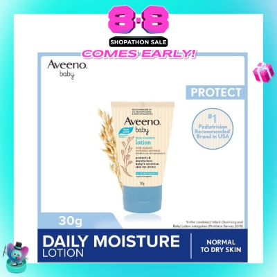 AVEENO BABY - Daily Moisture Lotion with Natural Colloidal Oatmeal Travel Size (Hypoallergenic) (For Normal to Dry Sensitive Skin) 29ml