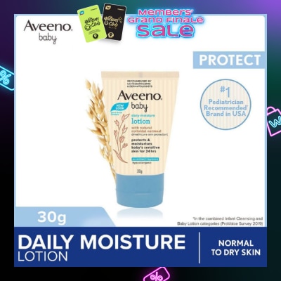 AVEENO BABY Daily Moisture Lotion with Natural Colloidal Oatmeal Travel Size (Hypoallergenic) (For Normal to Dry Sensitive Skin) 29ml