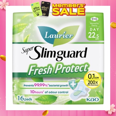 LAURIER Laurier Fresh Protect Day Anti-Bacterial 22.5cm Ultra Slim Pads 16s