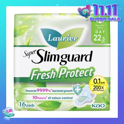 LAURIER Laurier Fresh Protect Day Anti-Bacterial 22.5cm Ultra Slim Pads 16s