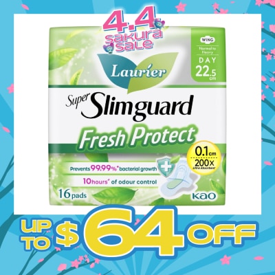LAURIER - Laurier Fresh Protect Day Anti-Bacterial 22.5cm Ultra Slim Pads 16s