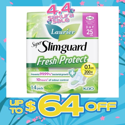 LAURIER - Laurier Fresh Protect Day Anti-Bacterial 25cm Ultra Slim Pads 14s