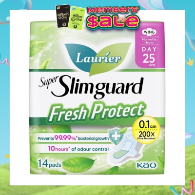 LAURIER - Laurier Fresh Protect Day Anti-Bacterial 25cm Ultra Slim Pads 14s