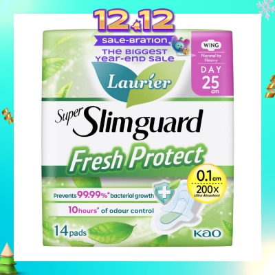 LAURIER Laurier Fresh Protect Day Anti-Bacterial 25cm Ultra Slim Pads 14s