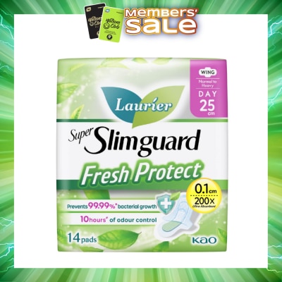 LAURIER - Laurier Fresh Protect Day Anti-Bacterial 25cm Ultra Slim Pads 14s